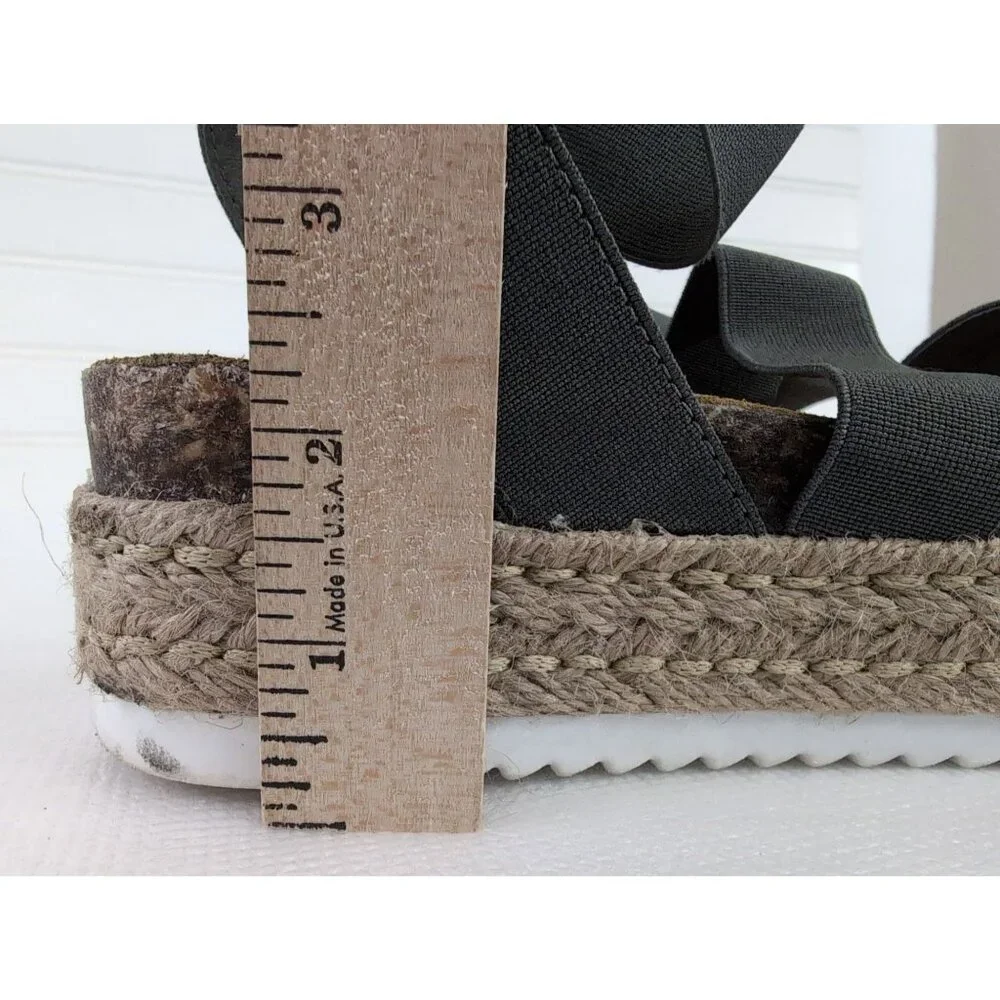 Steve Madden Sandal Womens‎ 6 Gray Platform Espadrille Strappy Open Toe Kimmie